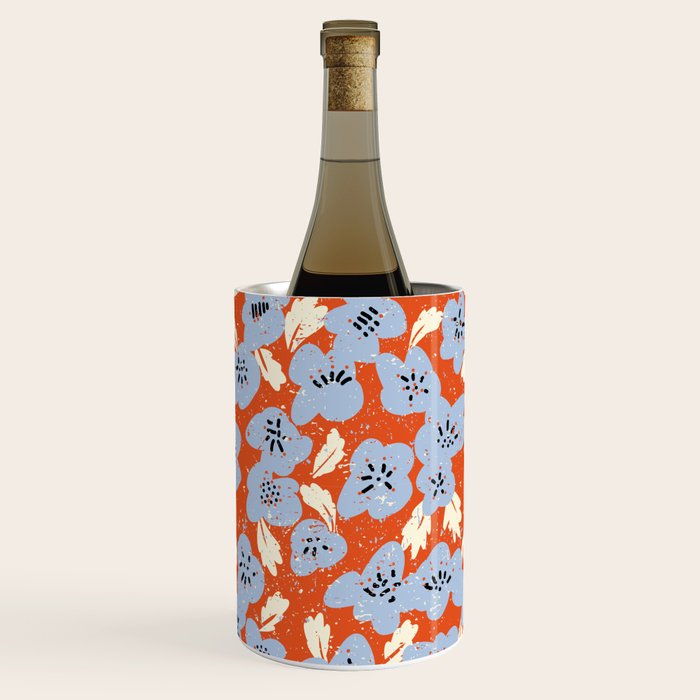 Big flowers in my garden orange - pattern Wine Chiller Gallery Image 3