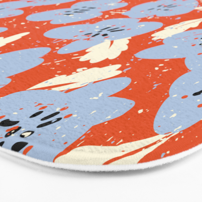 Big flowers in my garden orange - pattern Bath Mat Gallery Image 3