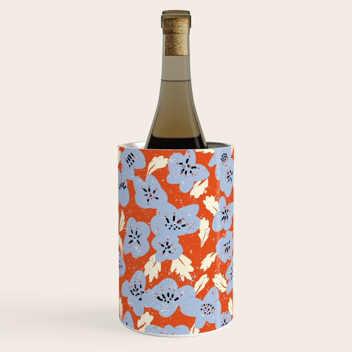 Big flowers in my garden orange - pattern Wine Chiller Gallery Image 2