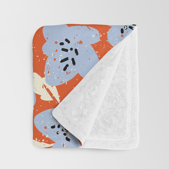 Big flowers in my garden orange - pattern Throw Blanket Gallery Image 3