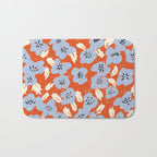 Big flowers in my garden orange - pattern Bath Mat Gallery Image 1