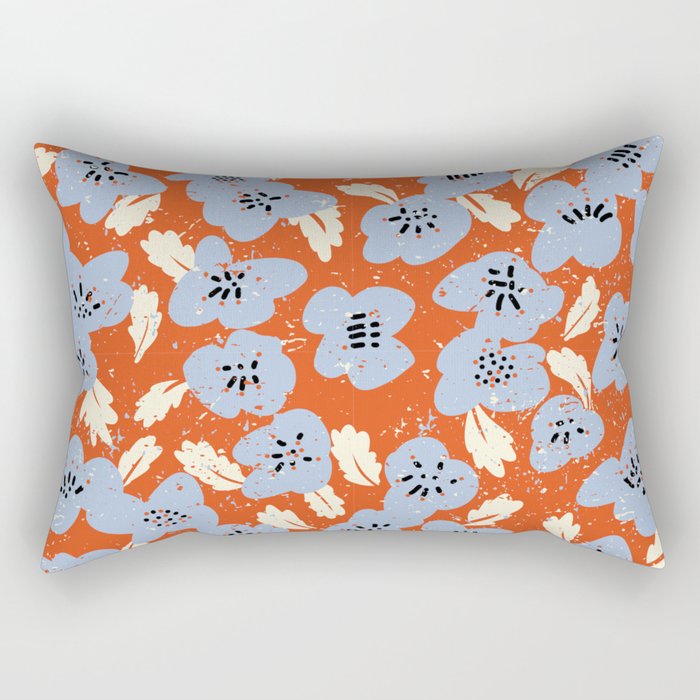 Big flowers in my garden orange - pattern Rectangular Pillow Gallery Image 1