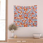 Big flowers in my garden orange - pattern Wall Tapestry Gallery Image 2