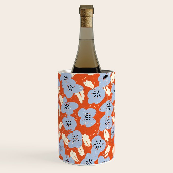 Big flowers in my garden orange - pattern Wine Chiller Gallery Image 1