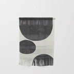 Black & White Minimalist Abstract Shapes Patterns Black Ink Painting Wall Hanging Gallery Image 1