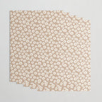 Daisies - daisy floral repeat, daisy flowers, 70s, retro, black, daisy florals camel brown Wrapping Paper Gallery Image 3