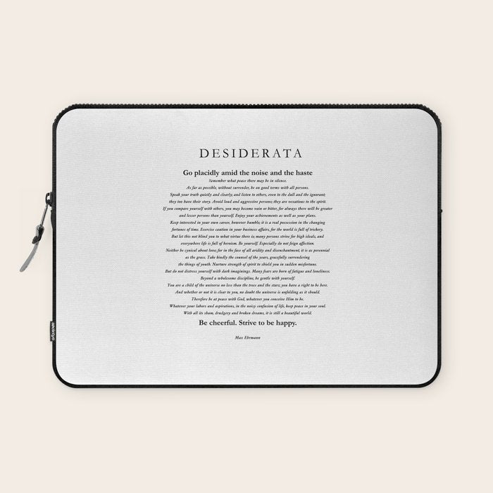 Desiderata by Max Ehrmann Laptop Sleeve Gallery Image 1