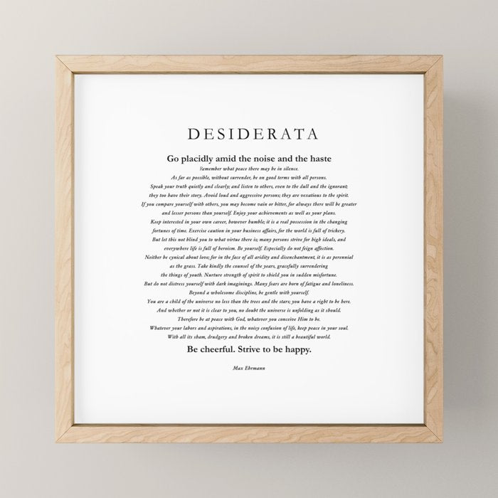 Desiderata by Max Ehrmann Mini Art Print Gallery Image 1