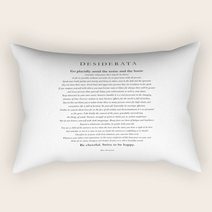 Desiderata by Max Ehrmann Rectangular Pillow Gallery Image 1