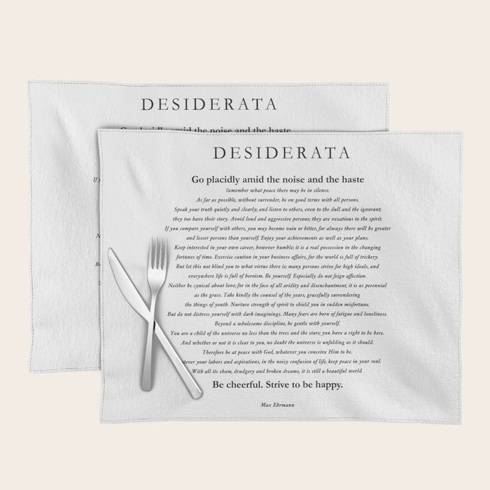 Desiderata by Max Ehrmann Placemat Gallery Image 1