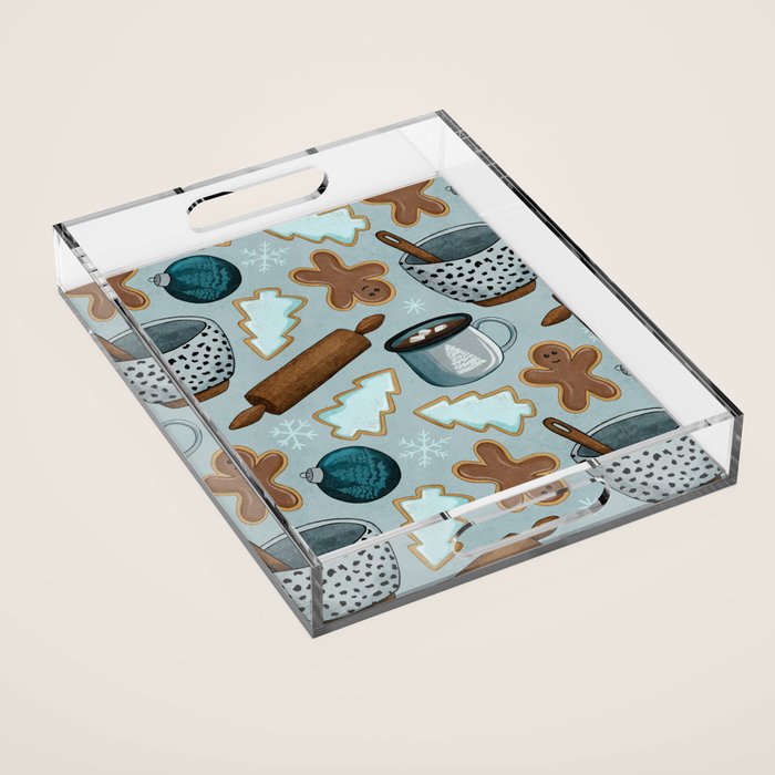 Christmas Baking, Christmas Cookies, Sugar Cookies, Gingerbread Man Acrylic Tray Gallery Image 1