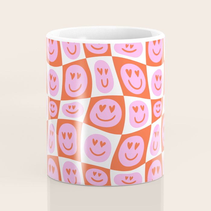 Romantic love heart eye face pattern Coffee Mug Gallery Image 4