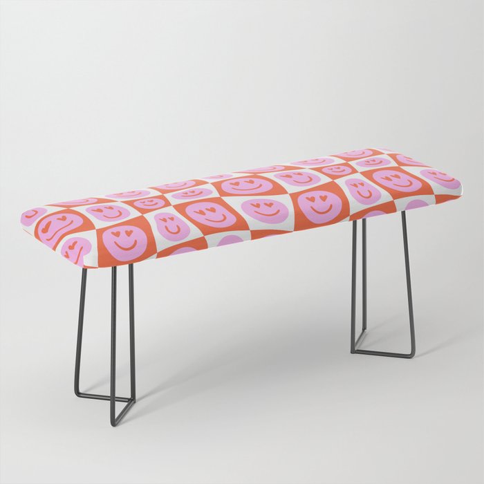 Romantic love heart eye face pattern Bench Gallery Image 1