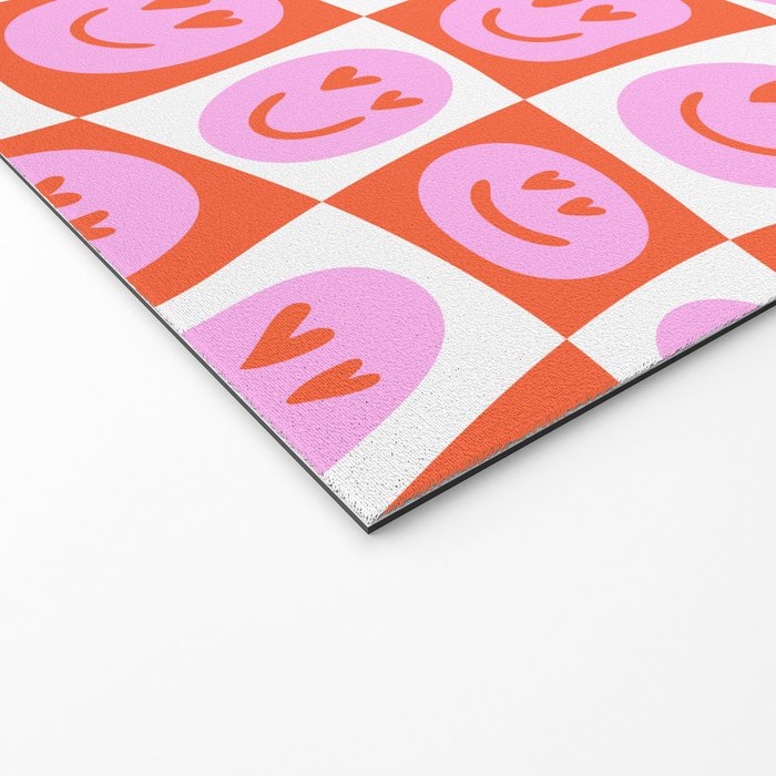 Romantic love heart eye face pattern Welcome Mat Gallery Image 2