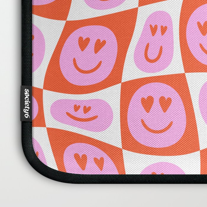 Romantic love heart eye face pattern Laptop Sleeve Gallery Image 3