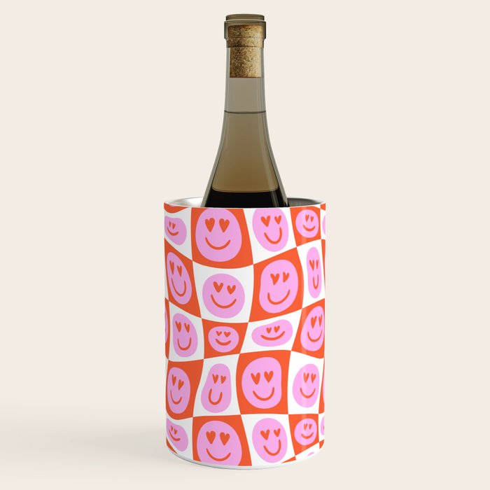 Romantic love heart eye face pattern Wine Chiller Gallery Image 3