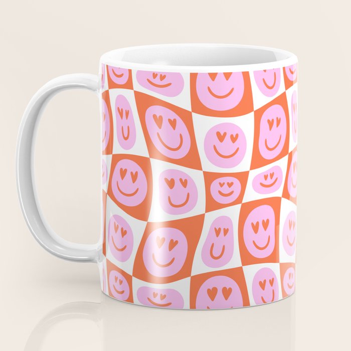 Romantic love heart eye face pattern Coffee Mug Gallery Image 3