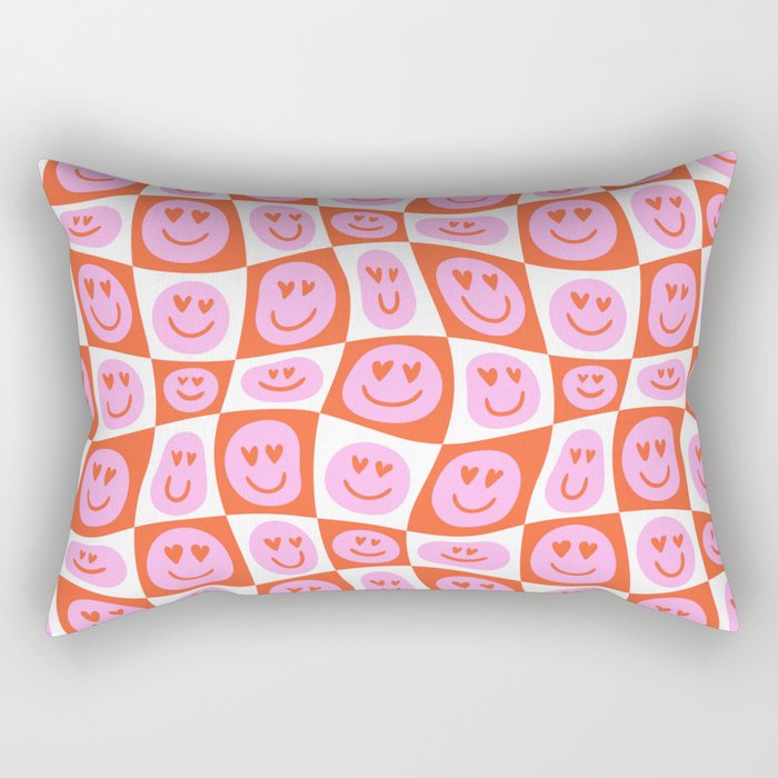 Romantic love heart eye face pattern Rectangular Pillow Gallery Image 1
