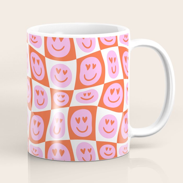 Romantic love heart eye face pattern Coffee Mug Gallery Image 1