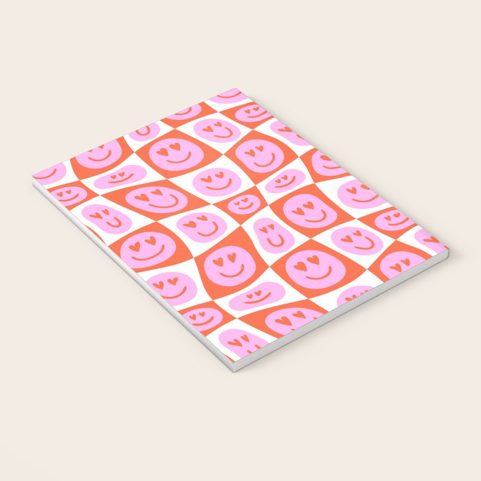Romantic love heart eye face pattern Notebook Gallery Image 3