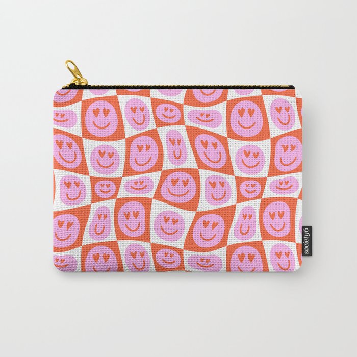 Romantic love heart eye face pattern Carry All Pouch Gallery Image 1