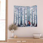 The Birches (in Blue) Wall Tapestry Gallery Image 2