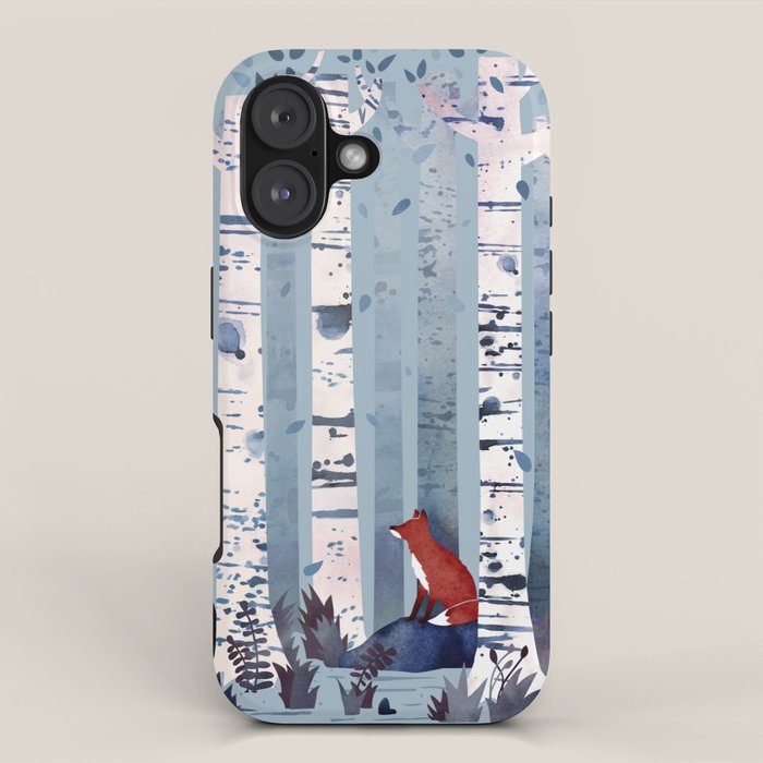 The Birches (in Blue) iPhone Case Gallery Image 1
