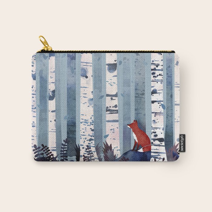 The Birches (in Blue) Carry All Pouch Gallery Image 1