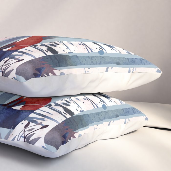 The Birches (in Blue) Pillow Sham Gallery Image 3
