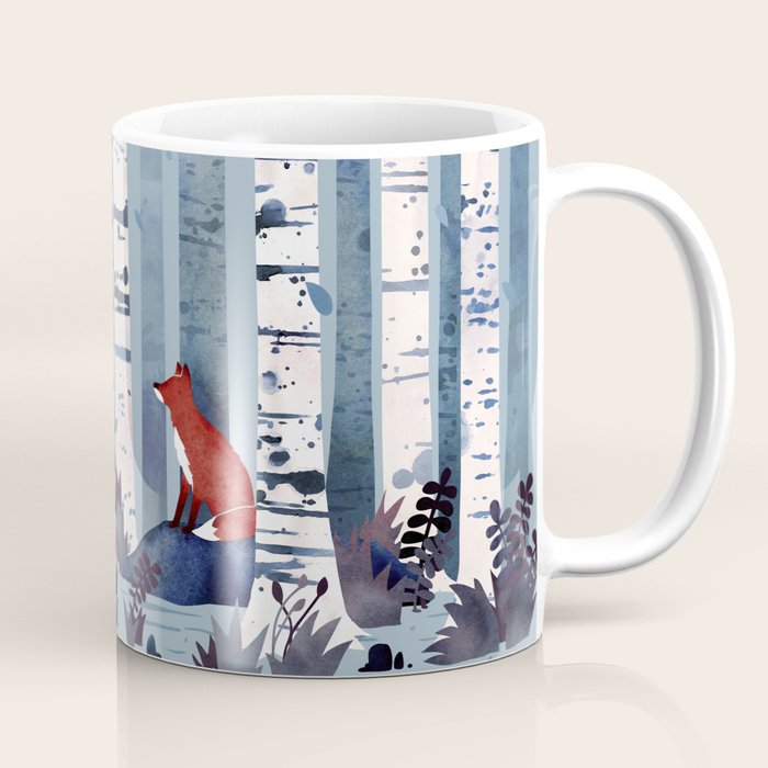 The Birches (in Blue) Coffee Mug Gallery Image 1