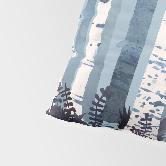 The Birches (in Blue) Pillow Sham Gallery Image 4