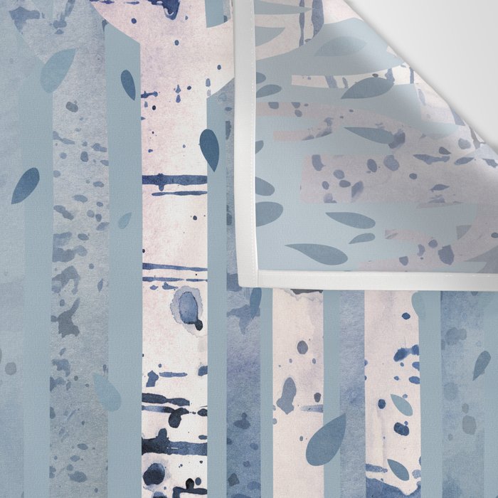 The Birches (in Blue) Wall Tapestry Gallery Image 3
