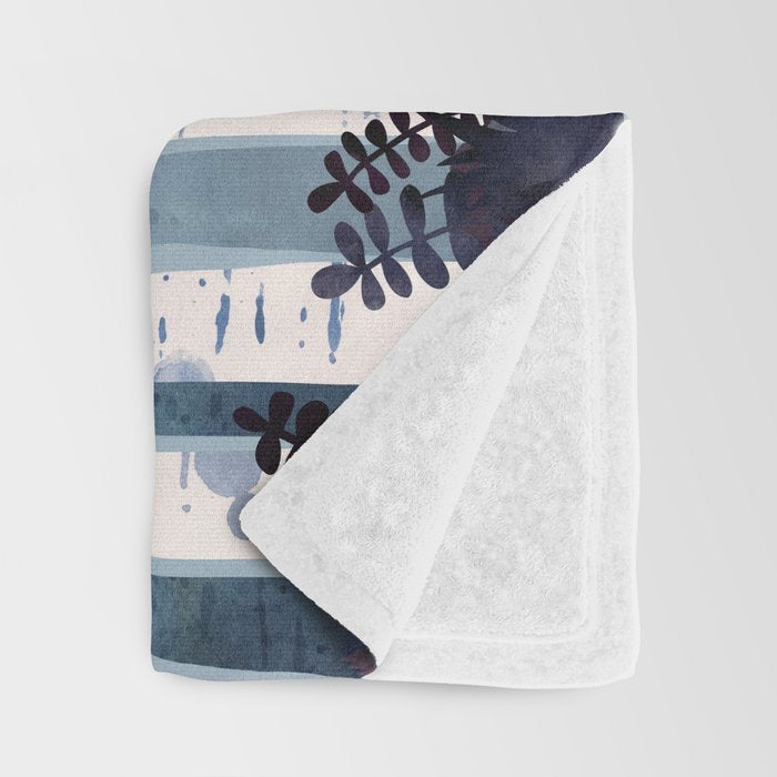 The Birches (in Blue) Throw Blanket Gallery Image 3