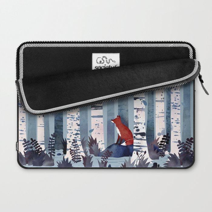 The Birches (in Blue) Laptop Sleeve Gallery Image 2