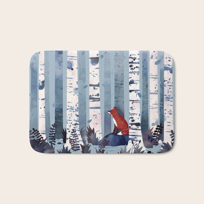 The Birches (in Blue) Bath Mat Gallery Image 1