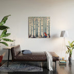 The Birches (in Blue) Wood Wall Art Gallery Image 2