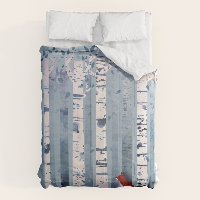 The Birches (in Blue) Comforter Gallery Image 6