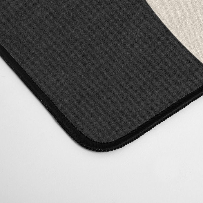 Retro Liquid Swirl Abstract in Black and Almond Cream 2 Desk Mat Gallery Image 4