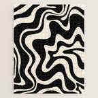Retro Liquid Swirl Abstract in Black and Almond Cream 2 Jigsaw Puzzle Gallery Image 1