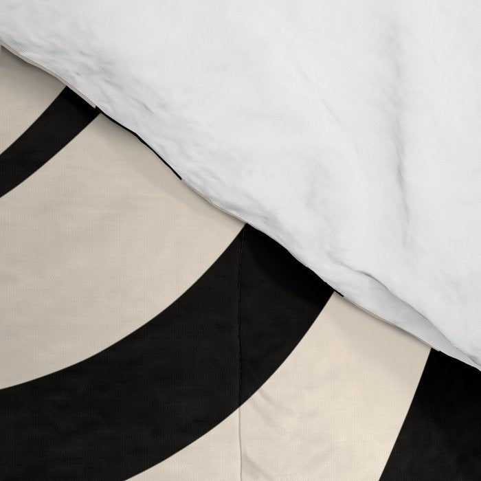 Retro Liquid Swirl Abstract in Black and Almond Cream 2 Comforter Gallery Image 4