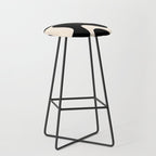 Retro Liquid Swirl Abstract in Black and Almond Cream 2 Stool Gallery Image 1