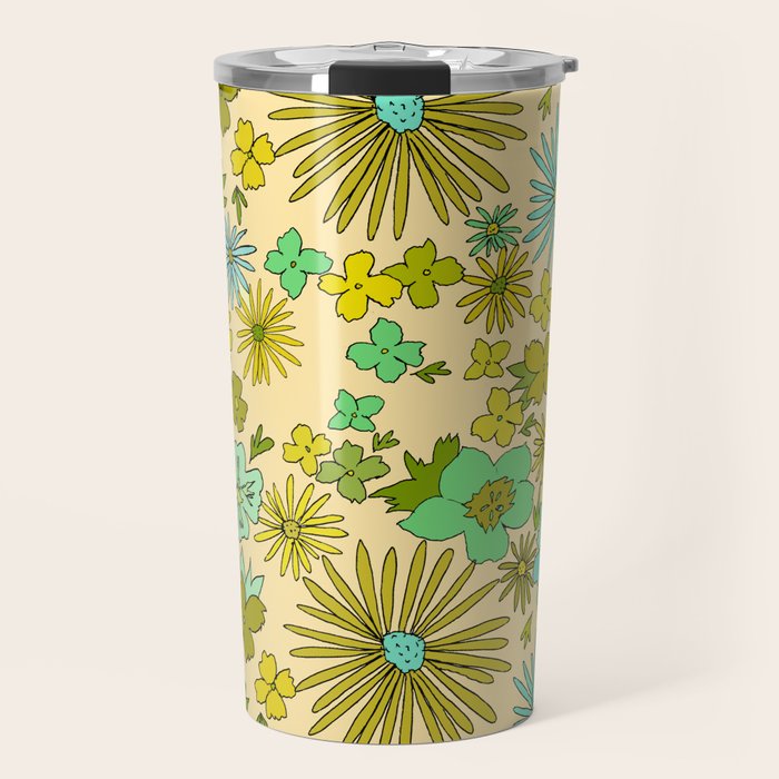 retro wall paper daydreams // art by surfy birdy Travel Mug Gallery Image 1