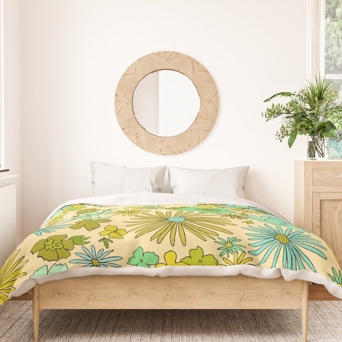 retro wall paper daydreams // art by surfy birdy Duvet Cover Gallery Image 3