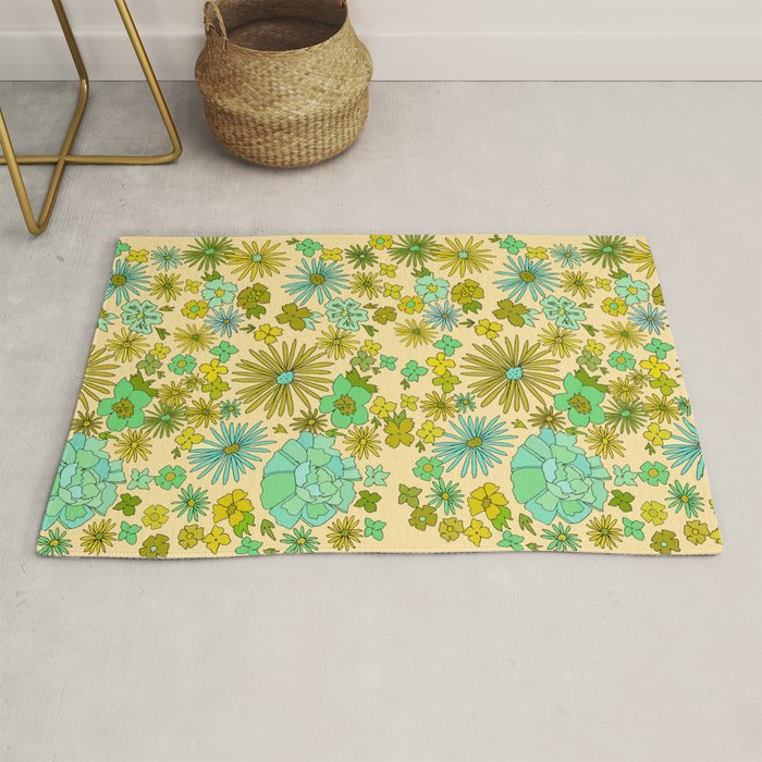 retro wall paper daydreams // art by surfy birdy Rug Gallery Image 1