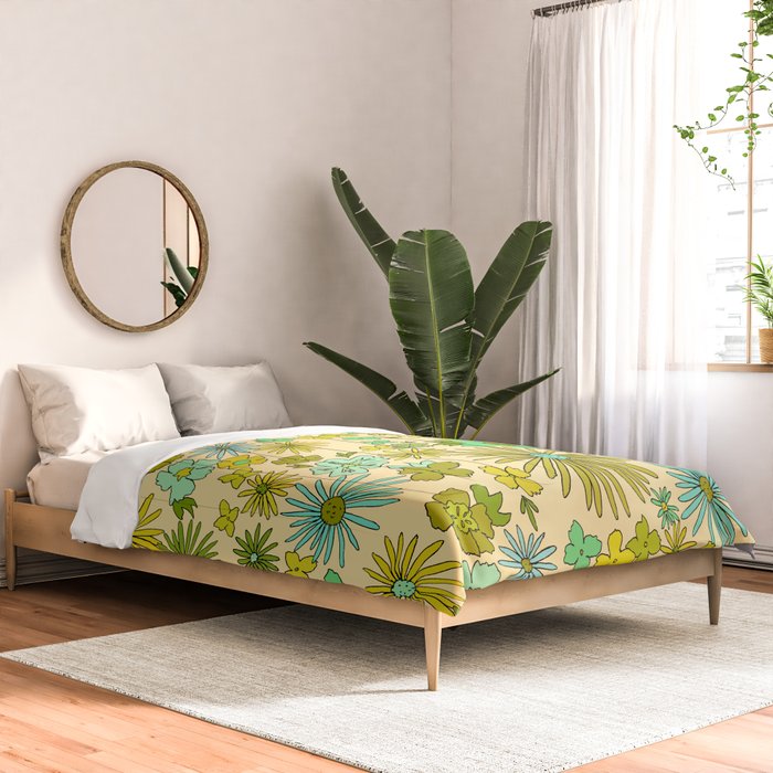 retro wall paper daydreams // art by surfy birdy Comforter Gallery Image 2