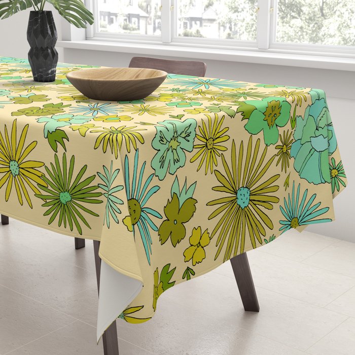 retro wall paper daydreams // art by surfy birdy Tablecloth Gallery Image 3