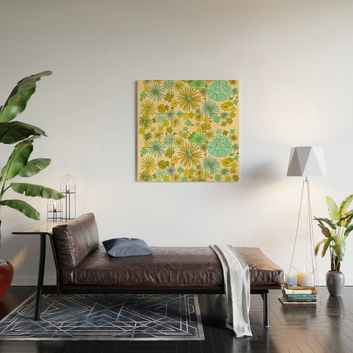 retro wall paper daydreams // art by surfy birdy Wood Wall Art Gallery Image 2