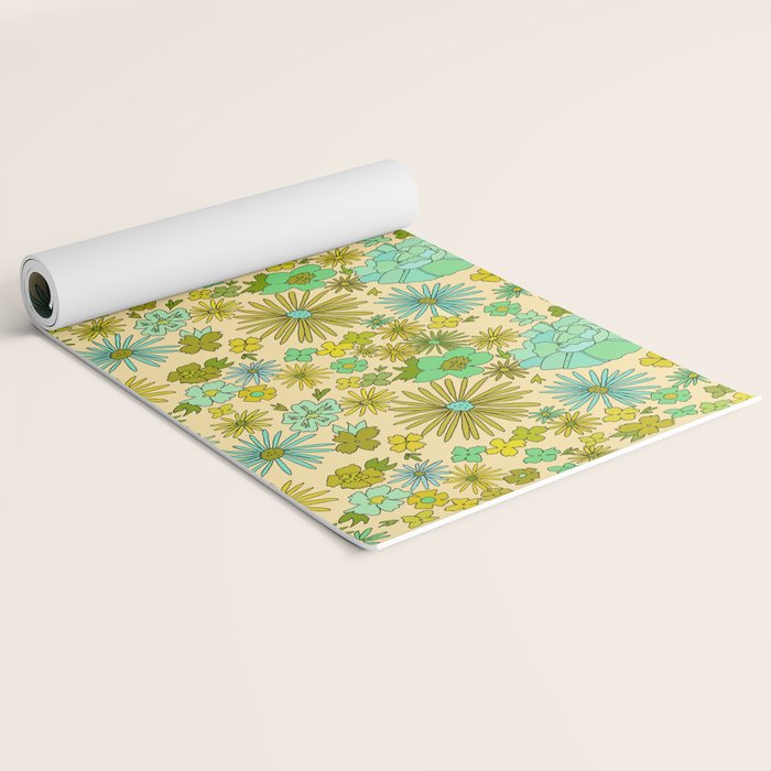 retro wall paper daydreams // art by surfy birdy Yoga Mat Gallery Image 2