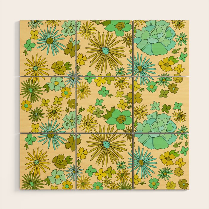 retro wall paper daydreams // art by surfy birdy Wood Wall Art Gallery Image 1