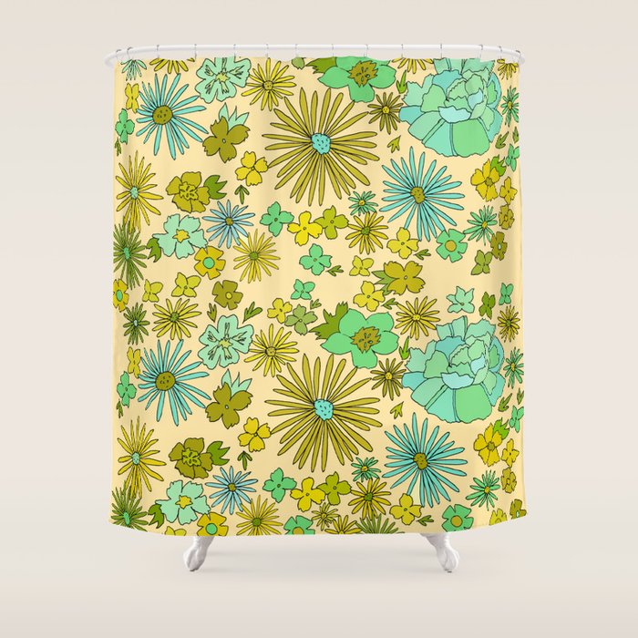 retro wall paper daydreams // art by surfy birdy Shower Curtain Gallery Image 1
